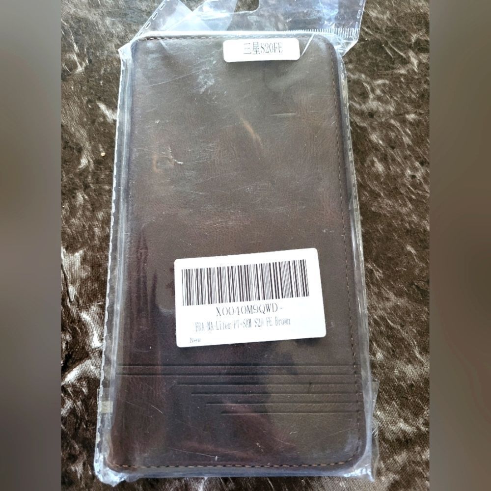 Brown Faux Leather Flip Case For Samsung Galaxy S20 FE
